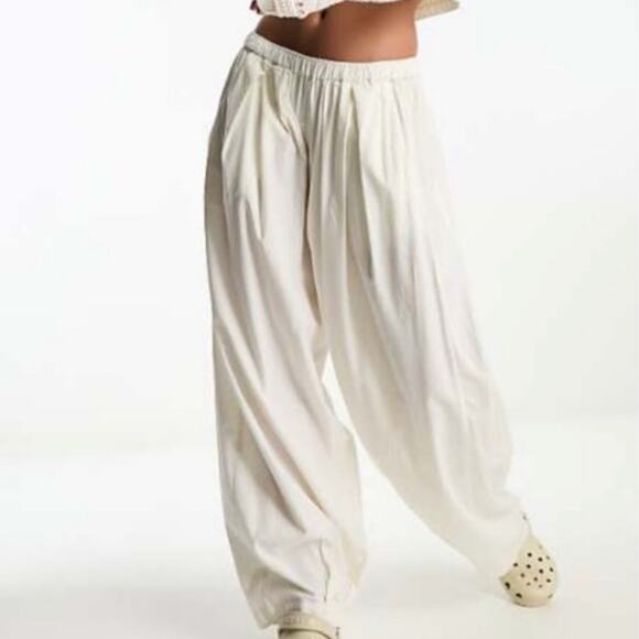 Free People White To The Sky Parachute Pants Sz S - Picture 1 of 14